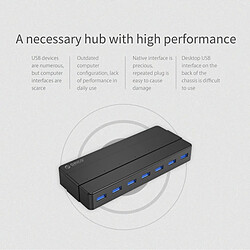 Wewoo Hub USB 3.0 noir ABS Matériel Bureau 7 Ports USB 3.0 avec 1 m de Câble pas cher