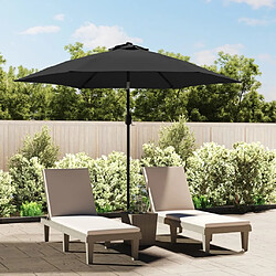 Maison Chic Parasol Jardin | Parasol d'extérieur avec LED et mat en acier 300 cm Anthracite - GKD88677