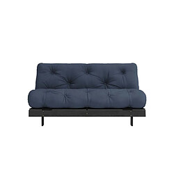 Avis Inside 75 Canapé convertible futon ROOTS pin laqué noir matelas 160 x 200 cm coloris bleu marine