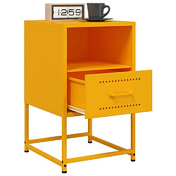 Avis vidaXL Tables de chevet 2 pcs jaune moutarde 36x39x60,5 cm acier