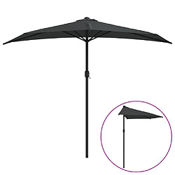 vidaXL Parasol de balcon et mât en aluminium Anthracite 270x144cm Demi