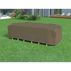 Nortene Housse de protection pour table rectangulaire + 8 chaises COVERTOP - Taupe - 325 x 205 x 90 cm