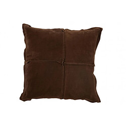 Dansmamaison Coussin Carre Marron Cuir/Lin