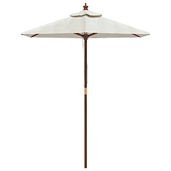 Helloshop26 Parasol de jardin avec mât en bois 196 x 231 cm sable 02_0008352