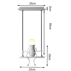 Stoex 2X Suspension Luminaire Créative Plafonnier Rétro Vintage Lustre D'Intérieur Pour Chambre D'Enfant, Chambre À Coucher, Jardin D'Enfants, Café, Blanc pas cher