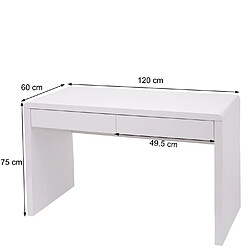 Avis Mendler Coiffeuse HWC-G51, coiffeuse table cosmétique, blanc brillant ~ 120x60cm