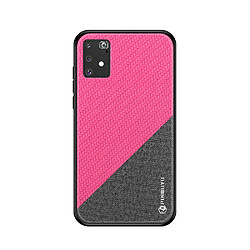 Coque en TPU + PU hybride rose pour votre Samsung Galaxy A91/S10 Lite