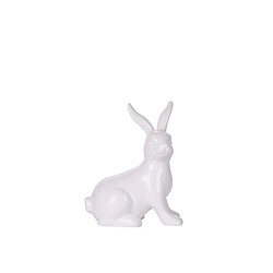 Beliani Figurine décorative lapin en céramique blanc 21 cm MORIUEX