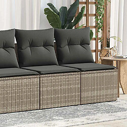 vidaXL Salon de jardin 2 pcs avec coussins gris résine tressée acacia