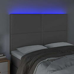 Avis Maison Chic Tête de lit moderne à LED lumineuse pour chambre - Décoration de lit Gris 144x5x118/128 cm Similicuir -MN11331