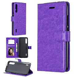 Wewoo Housse Coque Crazy Horse Texture Horizontal Étui en cuir avec support et fentes pour cartes et portefeuille et cadre photo Xiaomi Mi A3 violet