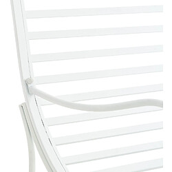 Decoshop26 Chaise longue pour jardin transat en métal blanc MDJ10213 pas cher