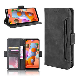 Etui en PU avec plusieurs porte-cartes noir pour votre Samsung Galaxy M11