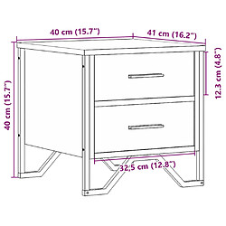 vidaXL Table de chevet chêne marron 40x41x40 cm bois d’ingénierie pas cher