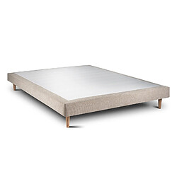 Sommeil de plomb Sommier Tapissier Tissu Beige brun 150x190 H29cm