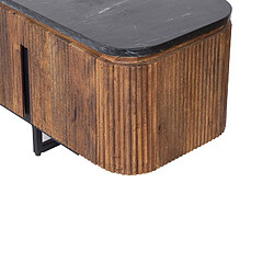 BOIS & CHIFFONS Grand meuble TV plateau marbre noir | Manguier Kfir