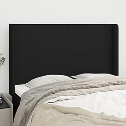 vidaXL Tête de lit avec oreilles Noir 147x16x118/128 cm Tissu