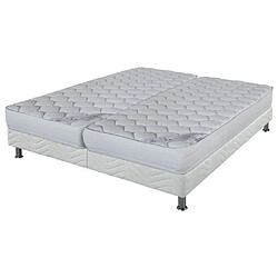 Ebac Matelas Montana + sommier tapissier Omega - 2x80x190 - Mousse - Hauteur 18 cm