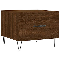 vidaXL Table basse Chêne marron 50x50x40 cm Bois d'ingénierie