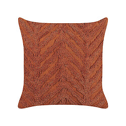 Beliani Coussin LEWISIA Coton 45 x 45 cm Géométrique Touffeté Orange