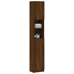 Avis Maison Chic Armoire de bain,Meuble de rangement de salle de bain,Meuble haut Chêne marron 32x25,5x190 cm Bois d'ingénierie -GKD863014