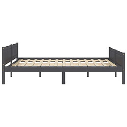 Avis vidaXL Cadre de lit sans matelas bois massif de pin gris 140x200 cm