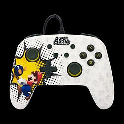 Power A Manette filaire SWITCH Améliorée MARIO Bob-omb Blast Officielle Nintendo avec Câble USB détachable + Casque SWITCH ROUGE ET BLEU