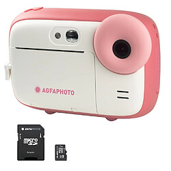 AGFA PHOTO Pack Realikids Instant Cam + 1 carte Micro SD 32GB - Appareil Photo Instantané Enfant, Ecran LCD 2,4', Batterie Lithium, Miroir Selfie et filtre photo - Rose - Rose