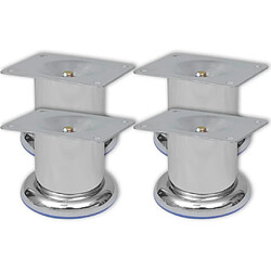 vidaXL Pieds ronds de canapé 4 pcs Chrome 60 mm