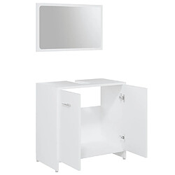 ComfortXL Ensemble De Meubles De Salle De Bain 3pcs Blanc Bois Ingénierie pas cher