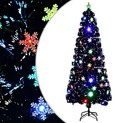 vidaXL Sapin de Noël et flocons de neige LED Noir 240 cm Fibre optique