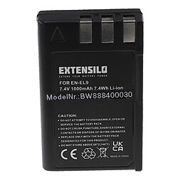 Vhbw EXTENSILO 3x Batteries compatible avec Nikon D40 SLR, D40x DSLR, D60 DSLR, D3000, D5000 appareil photo, reflex numérique (1000mAh, 7,4V, Li-ion)