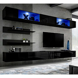 Paris Prix Meuble TV Mural Design Fly VIII 320cm Noir