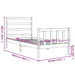 vidaXL Cadre de lit sans matelas 90x200 cm bois de pin massif pas cher