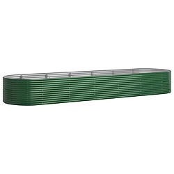 vidaXL Lit surélevé de jardin Acier enduit de poudre 510x140x68cm Vert