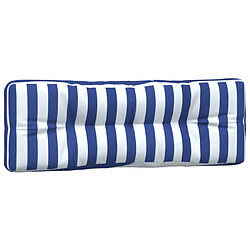 Avis vidaXL Coussins de palette lot de 3 rayures bleues et blanches tissu