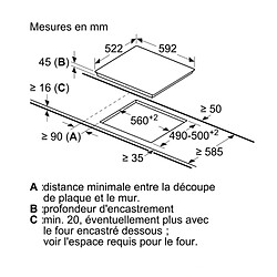 Table de cuisson vitrocéramique 60cm 3 feux 5700w noir - PKM611BB8E - BOSCH