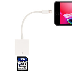 Wewoo Clé USB blanc pour iPhone, iPad adaptateur de lecteur de carte SD, support iOS 9.2-11 système, Lightning