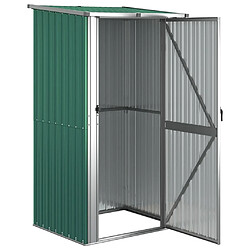 Helloshop26 Abri de jardin cabane cabanon maison de stockage remise extérieur hangar outils robuste 118,5 x 97 x 209,5 cm acier galvanisé vert 02_0022344