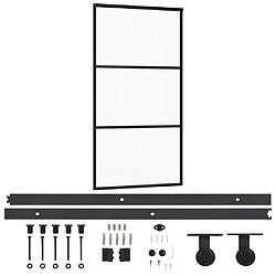 vidaXL Porte coulissante et quincaillerie Verre et Aluminium 102x205cm