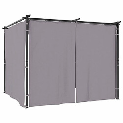 vidaXL Tonnelle avec rideaux 3x3 m Anthracite Acier