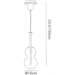 Luminaire Center Suspension Sonata Chrome poli 1 ampoule 53,5cm