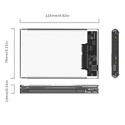 Avis Wewoo Boîtier disque dur Transparent pour 9.5mm 2.5 pouces SATA HDD / SSD 2139C3-CR USB3.1 Type C Boîte de stockage externe