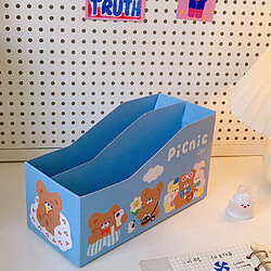 Universal Boîte de rangement de bureau de 2 ours de dessin animé pliable Boîte de rangement de livre Boîte de rangement creuse Conteneur de livre Porte-revues Organisateur Coffret de maquillage