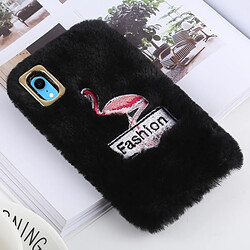 Wewoo Coque Flamingo Pattern Plush pour iPhone XR (Noir)