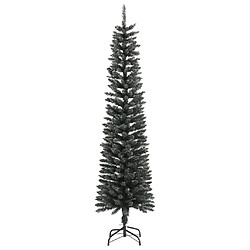 vidaXL Sapin de Noël artificiel mince avec support Vert 210 cm PVC