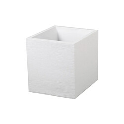 Jardinière carrée Graphit 39,5 x 39,5 x 43,5 cm - 35 L - Blanc cérusé - Eda