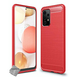 Htdmobiles Coque silicone gel carbone pour Samsung Galaxy A52 5G + film ecran - ROUGE