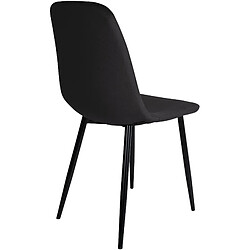 Acheter Decoshop26 Lot de 4 chaises de salle à manger design moderne assise en tissu noir pieds en métal métal noir 10_0001827