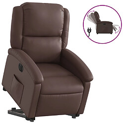 vidaXL Fauteuil inclinable électrique marron similicuir